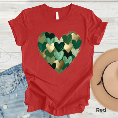 St. Patrick’s Day Heart Shirt Shamrock Sweatshirt Saint Patrick Party Tees Irish Green Sweater For Men Women Kids