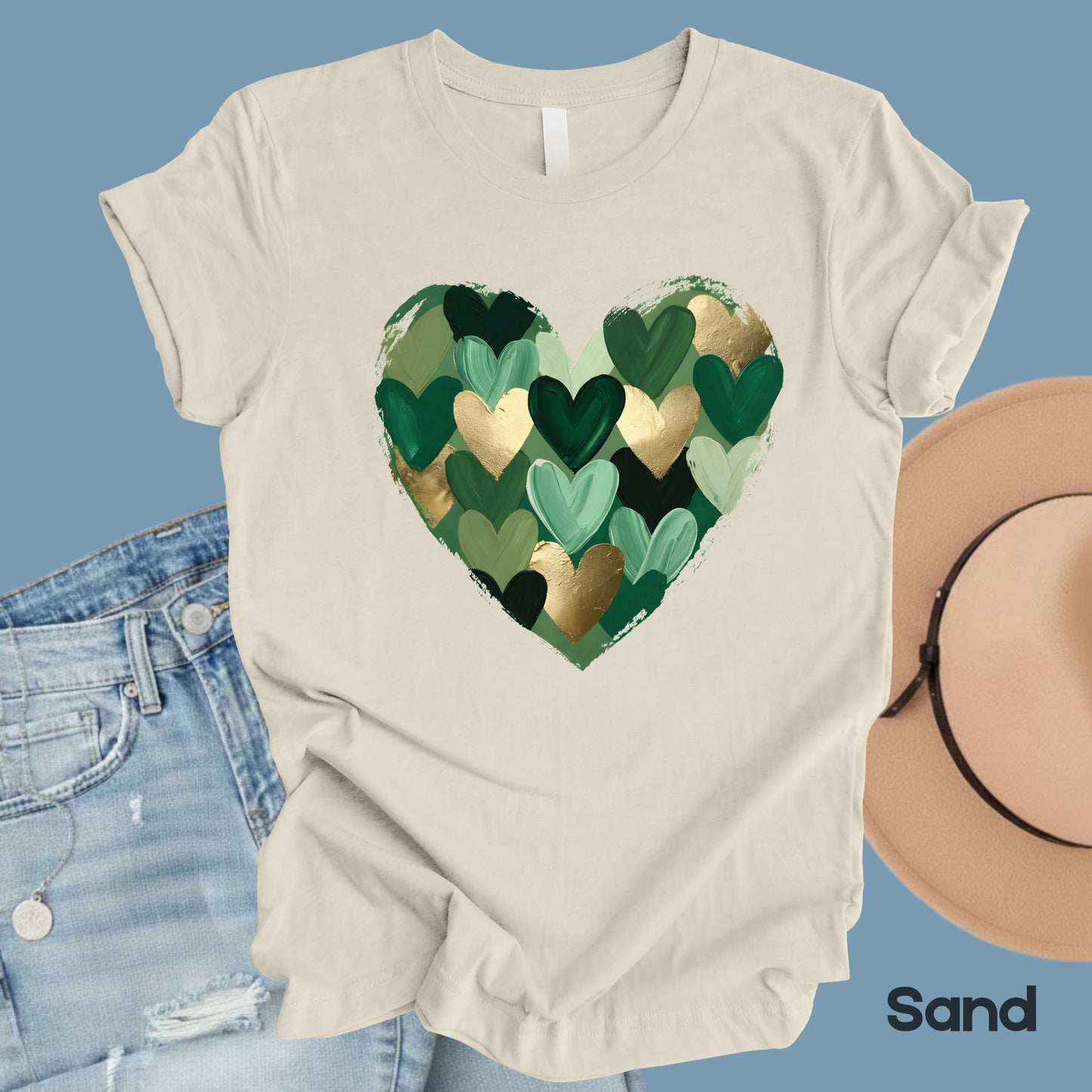St. Patrick’s Day Heart Shirt Shamrock Sweatshirt Saint Patrick Party Tees Irish Green Sweater For Men Women Kids