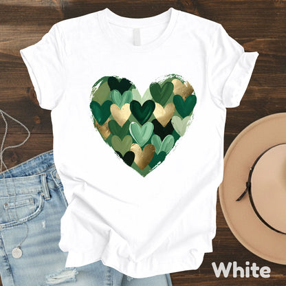 St. Patrick’s Day Heart Shirt Shamrock Sweatshirt Saint Patrick Party Tees Irish Green Sweater For Men Women Kids