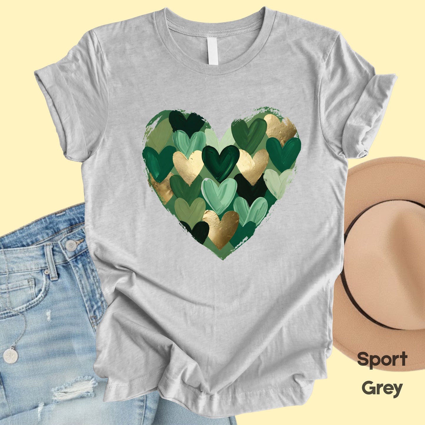 St. Patrick’s Day Heart Shirt Shamrock Sweatshirt Saint Patrick Party Tees Irish Green Sweater For Men Women Kids