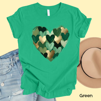 St. Patrick’s Day Heart Shirt Shamrock Sweatshirt Saint Patrick Party Tees Irish Green Sweater For Men Women Kids
