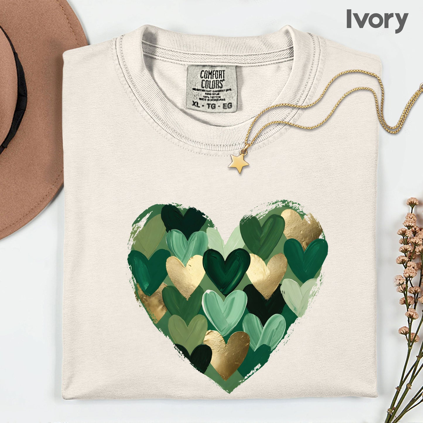 St. Patrick’s Day Heart Shirt Shamrock Sweatshirt Saint Patrick Party Tees Irish Green Sweater For Men Women Kids
