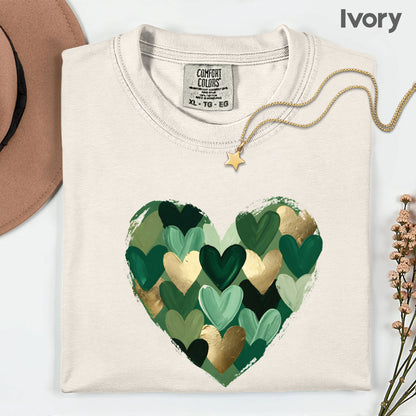 St. Patrick’s Day Heart Shirt Shamrock Sweatshirt Saint Patrick Party Tees Irish Green Sweater For Men Women Kids