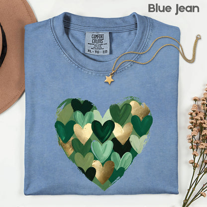 St. Patrick’s Day Heart Shirt Shamrock Sweatshirt Saint Patrick Party Tees Irish Green Sweater For Men Women Kids