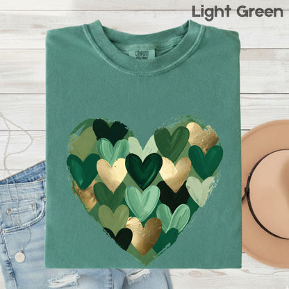 St. Patrick’s Day Heart Shirt Shamrock Sweatshirt Saint Patrick Party Tees Irish Green Sweater For Men Women Kids