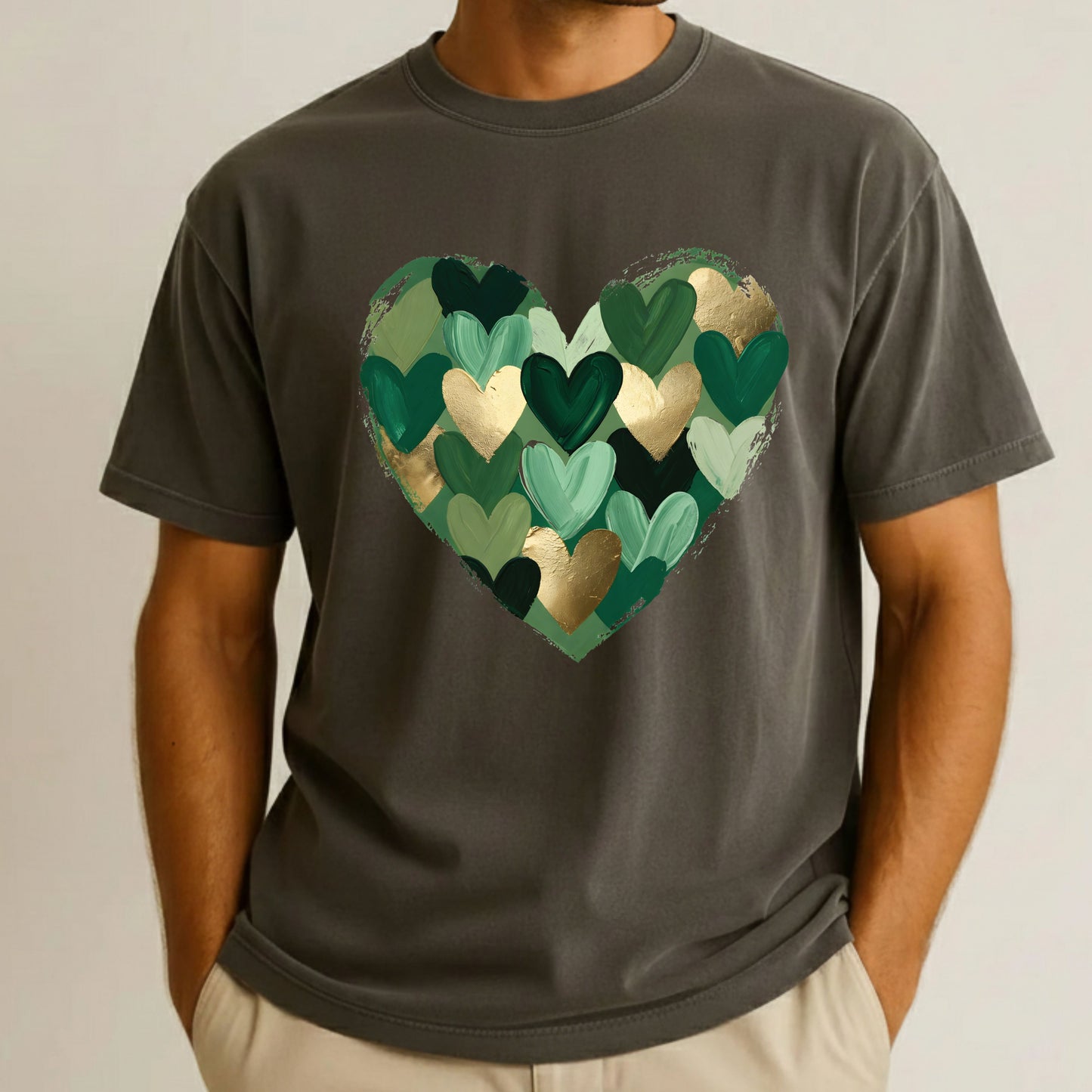 St. Patrick’s Day Heart Shirt Shamrock Sweatshirt Saint Patrick Party Tees Irish Green Sweater For Men Women Kids