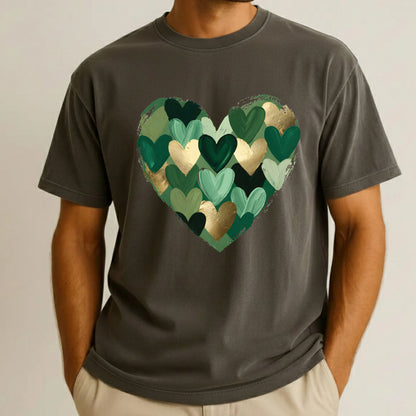St. Patrick’s Day Heart Shirt Shamrock Sweatshirt Saint Patrick Party Tees Irish Green Sweater For Men Women Kids