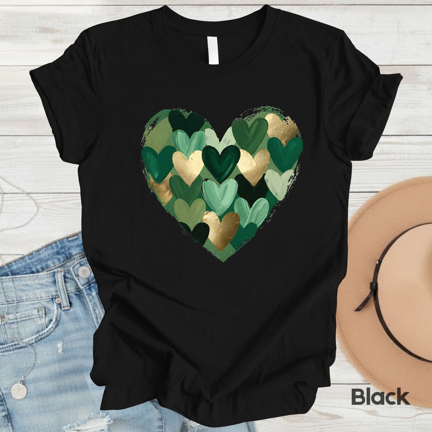 St. Patrick’s Day Heart Shirt Shamrock Sweatshirt Saint Patrick Party Tees Irish Green Sweater For Men Women Kids