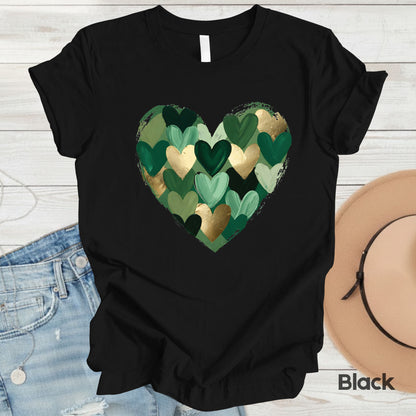 St. Patrick’s Day Heart Shirt Shamrock Sweatshirt Saint Patrick Party Tees Irish Green Sweater For Men Women Kids