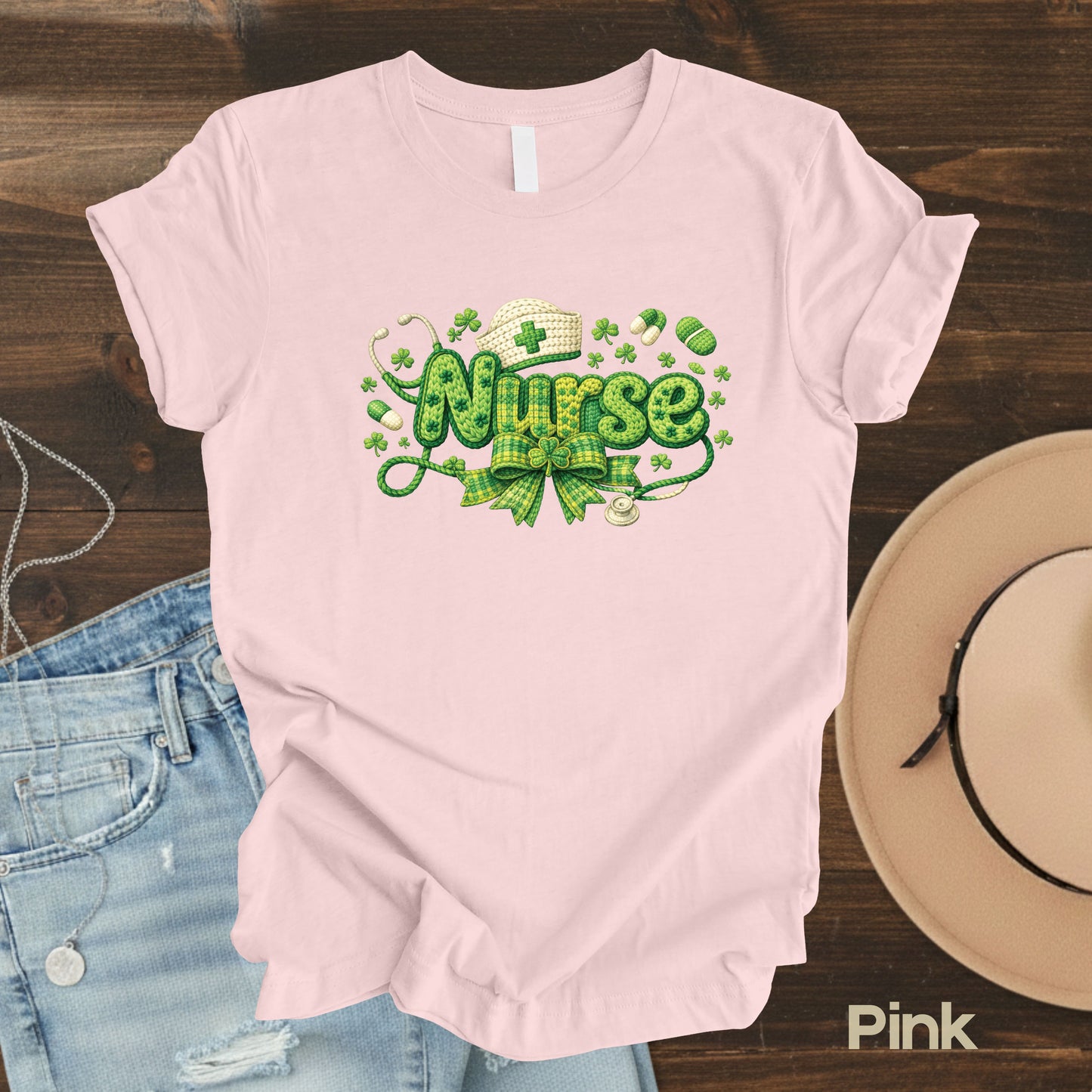 St Patrick’s Day Nurse Shirts Crochet Yarn Shamrock Sweatshirt Saint Patrick Party Tees Irish Green Sweater For Men Women Kids