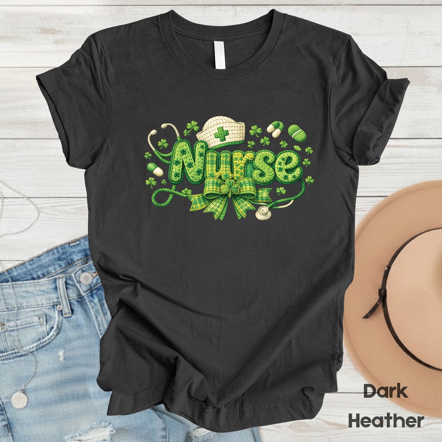 St Patrick’s Day Nurse Shirts Crochet Yarn Shamrock Sweatshirt Saint Patrick Party Tees Irish Green Sweater For Men Women Kids