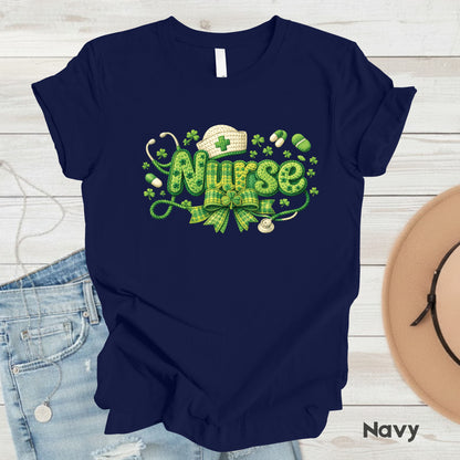 St Patrick’s Day Nurse Shirts Crochet Yarn Shamrock Sweatshirt Saint Patrick Party Tees Irish Green Sweater For Men Women Kids