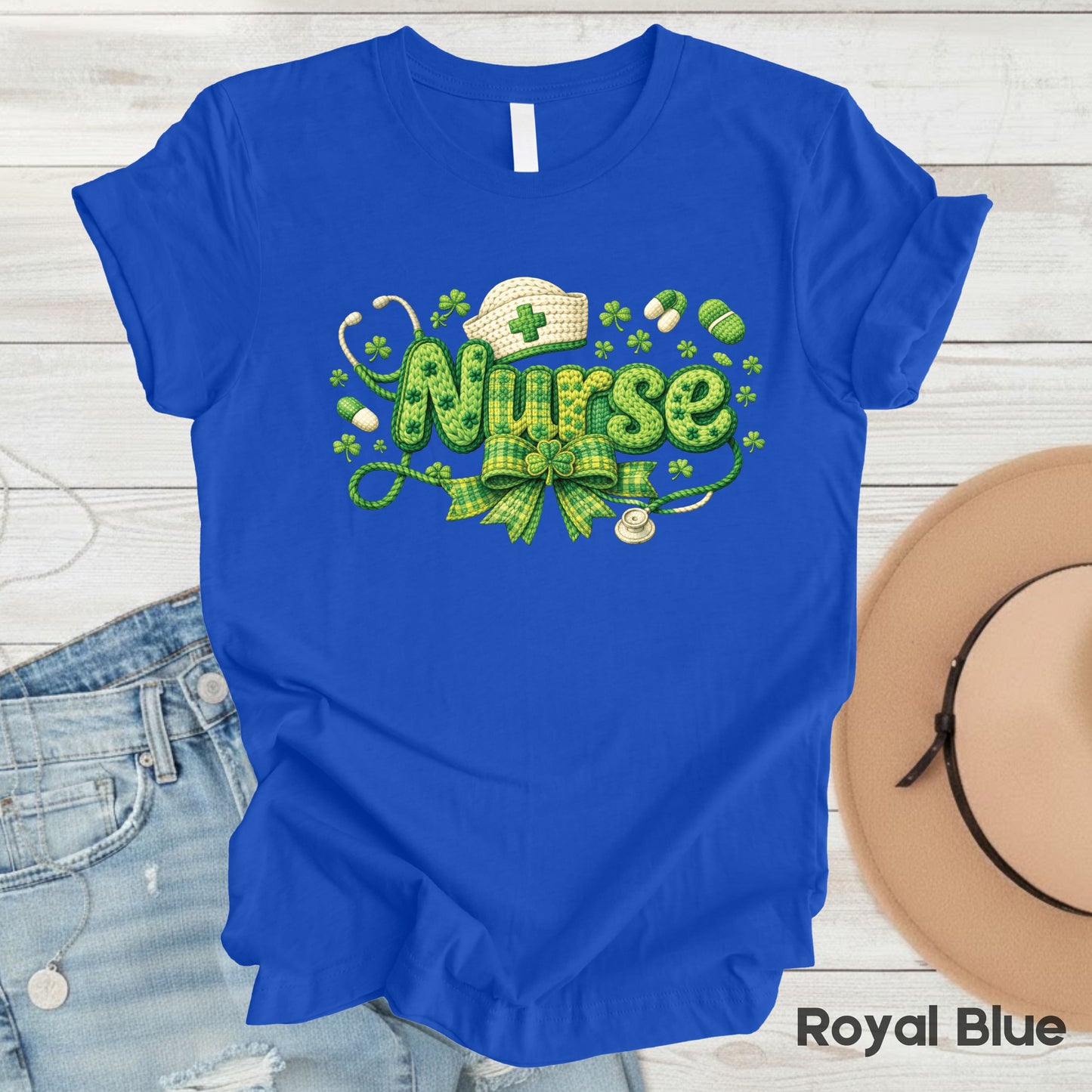 St Patrick’s Day Nurse Shirts Crochet Yarn Shamrock Sweatshirt Saint Patrick Party Tees Irish Green Sweater For Men Women Kids