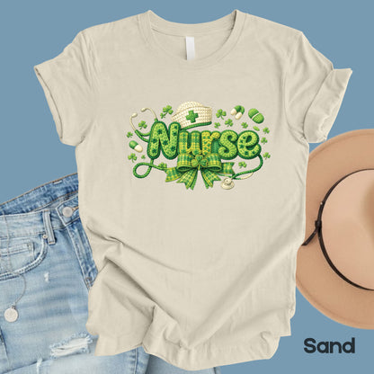 St Patrick’s Day Nurse Shirts Crochet Yarn Shamrock Sweatshirt Saint Patrick Party Tees Irish Green Sweater For Men Women Kids