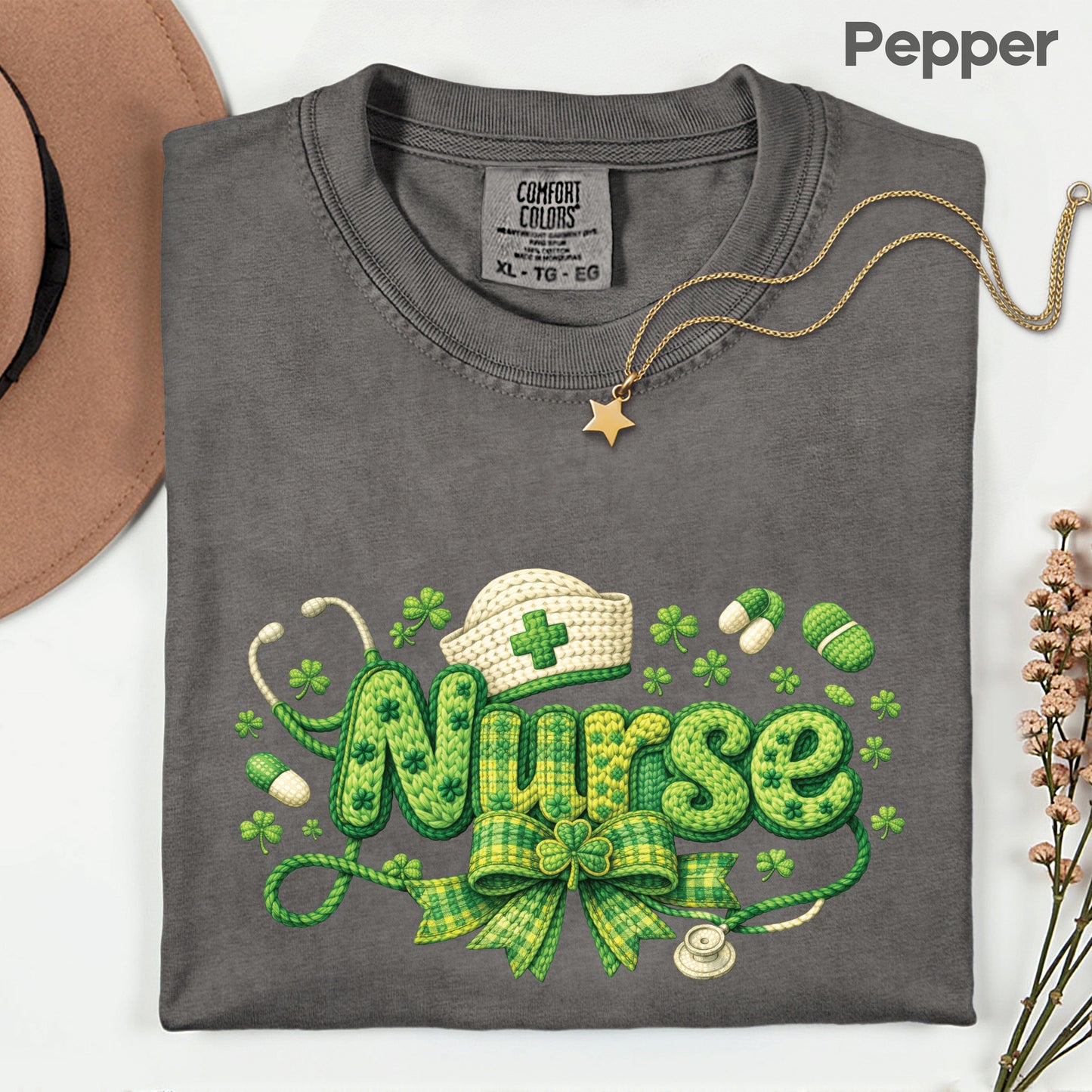 St Patrick’s Day Nurse Shirts Crochet Yarn Shamrock Sweatshirt Saint Patrick Party Tees Irish Green Sweater For Men Women Kids