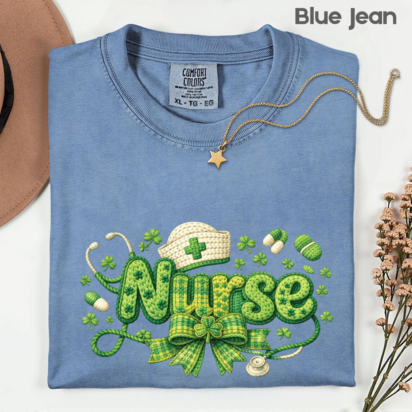 St Patrick’s Day Nurse Shirts Crochet Yarn Shamrock Sweatshirt Saint Patrick Party Tees Irish Green Sweater For Men Women Kids