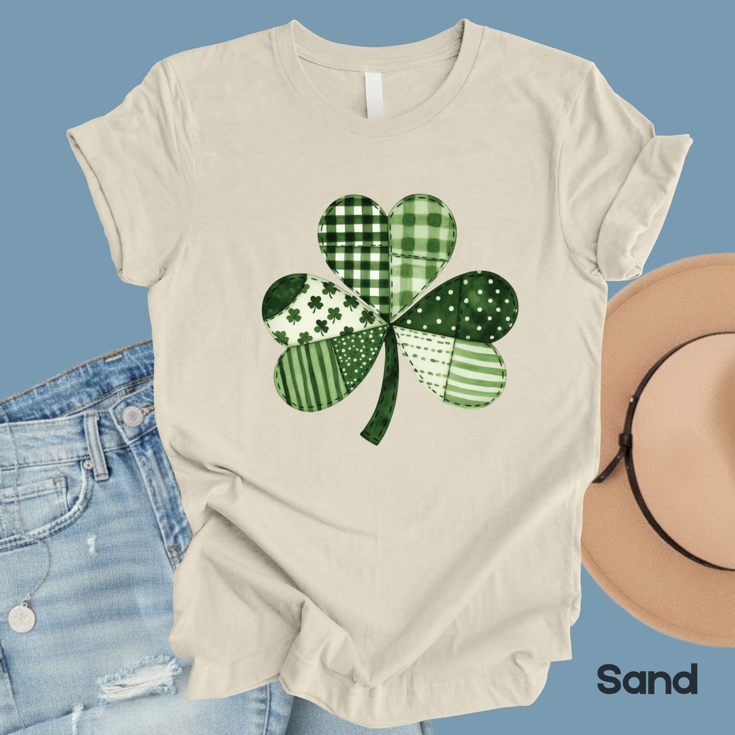 St Patrick’s Day Shirt Patchwork Shamrock Sweatshirt Saint Patrick Party Tees Irish Green Sweater For Men Women Kids