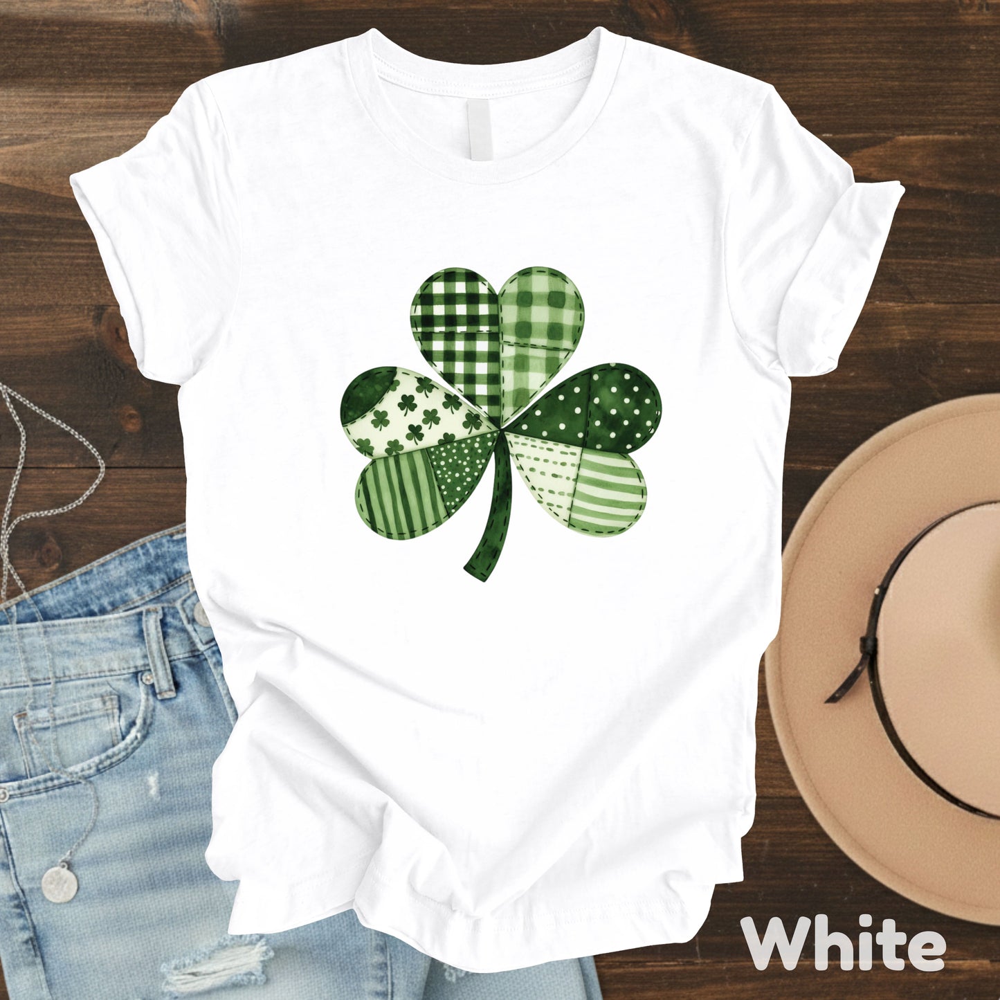 St Patrick’s Day Shirt Patchwork Shamrock Sweatshirt Saint Patrick Party Tees Irish Green Sweater For Men Women Kids