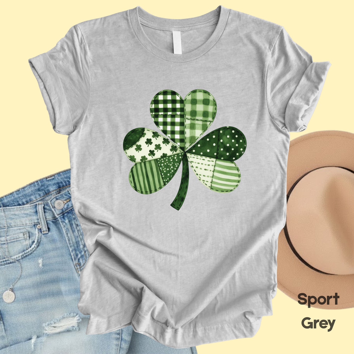 St Patrick’s Day Shirt Patchwork Shamrock Sweatshirt Saint Patrick Party Tees Irish Green Sweater For Men Women Kids
