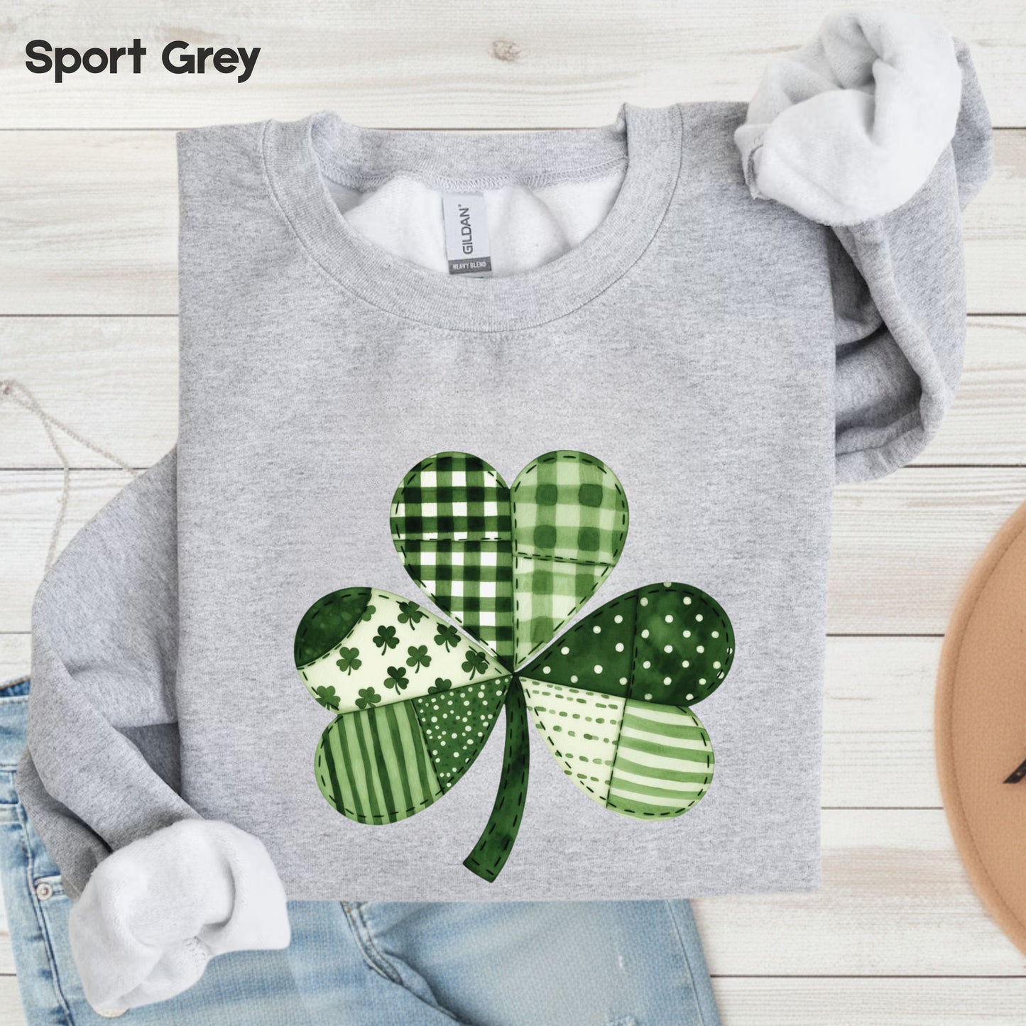 St Patrick’s Day Shirt Patchwork Shamrock Sweatshirt Saint Patrick Party Tees Irish Green Sweater For Men Women Kids
