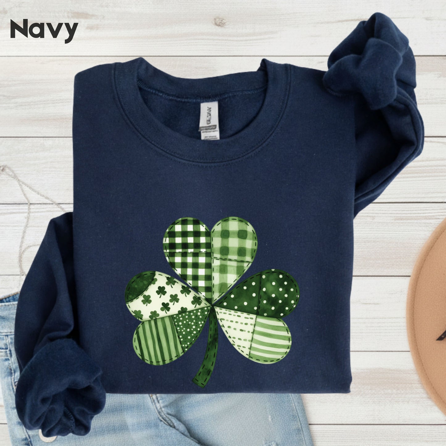 St Patrick’s Day Shirt Patchwork Shamrock Sweatshirt Saint Patrick Party Tees Irish Green Sweater For Men Women Kids