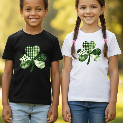 St Patrick’s Day Shirt Patchwork Shamrock Sweatshirt Saint Patrick Party Tees Irish Green Sweater For Men Women Kids