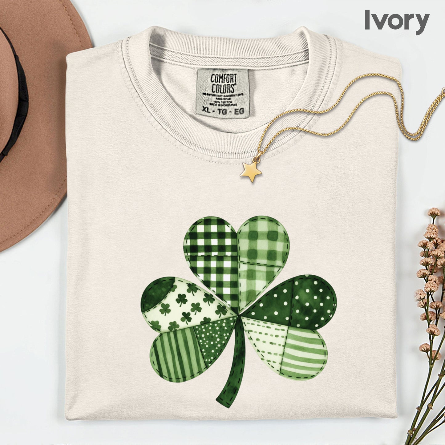 St Patrick’s Day Shirt Patchwork Shamrock Sweatshirt Saint Patrick Party Tees Irish Green Sweater For Men Women Kids