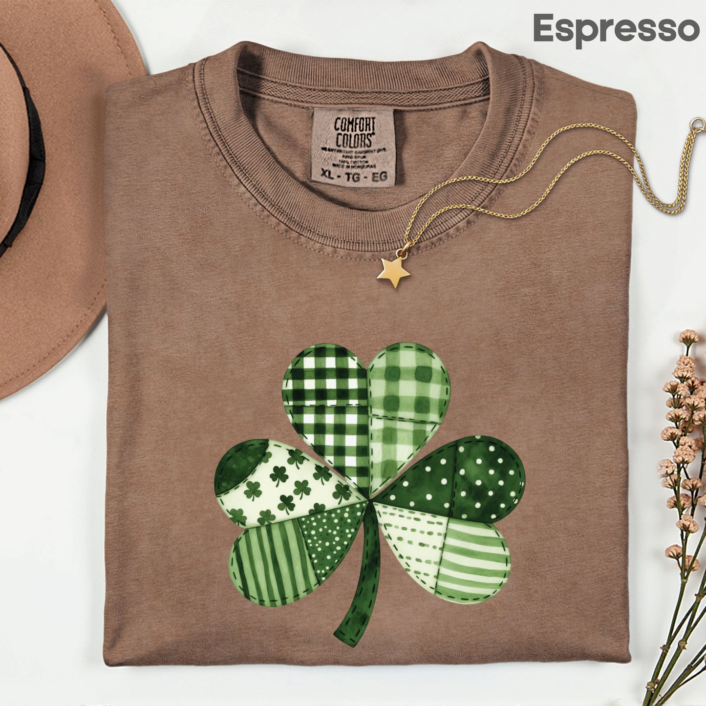 St Patrick’s Day Shirt Patchwork Shamrock Sweatshirt Saint Patrick Party Tees Irish Green Sweater For Men Women Kids