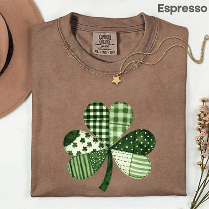 St Patrick’s Day Shirt Patchwork Shamrock Sweatshirt Saint Patrick Party Tees Irish Green Sweater For Men Women Kids