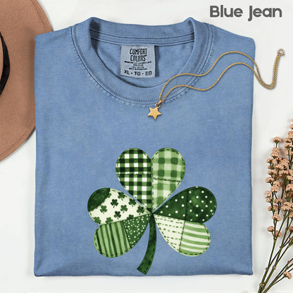 St Patrick’s Day Shirt Patchwork Shamrock Sweatshirt Saint Patrick Party Tees Irish Green Sweater For Men Women Kids