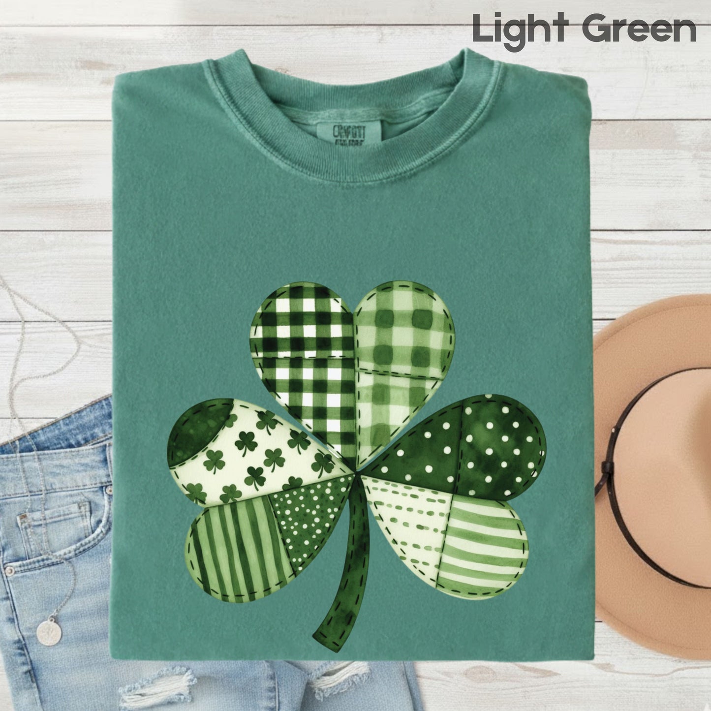 St Patrick’s Day Shirt Patchwork Shamrock Sweatshirt Saint Patrick Party Tees Irish Green Sweater For Men Women Kids