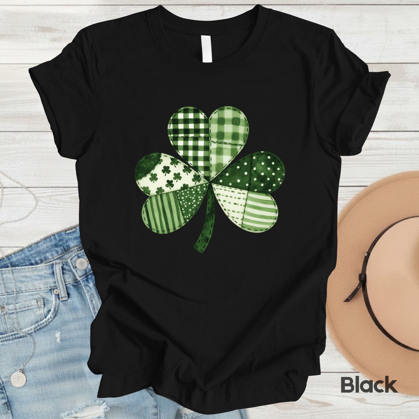 St Patrick’s Day Shirt Patchwork Shamrock Sweatshirt Saint Patrick Party Tees Irish Green Sweater For Men Women Kids