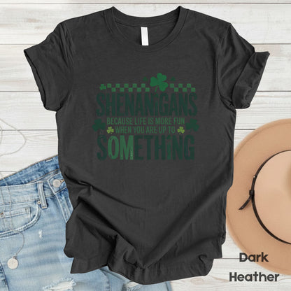 St. Patrick’s Day Shirts Shenanigans Quote Shamrock Sweatshirt Saint Patrick Party Tees Irish Green Sweater For Men Women Kids
