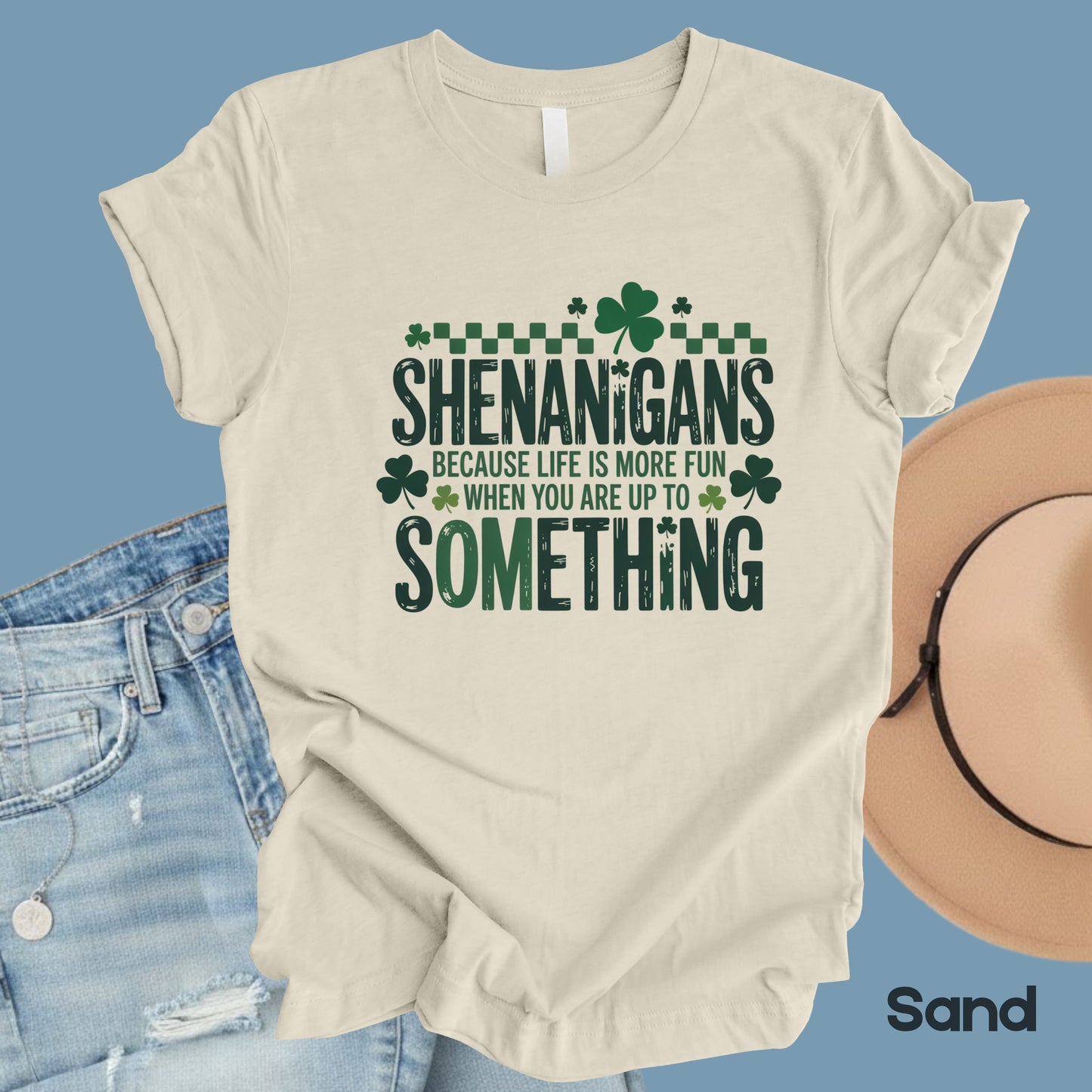St. Patrick’s Day Shirts Shenanigans Quote Shamrock Sweatshirt Saint Patrick Party Tees Irish Green Sweater For Men Women Kids