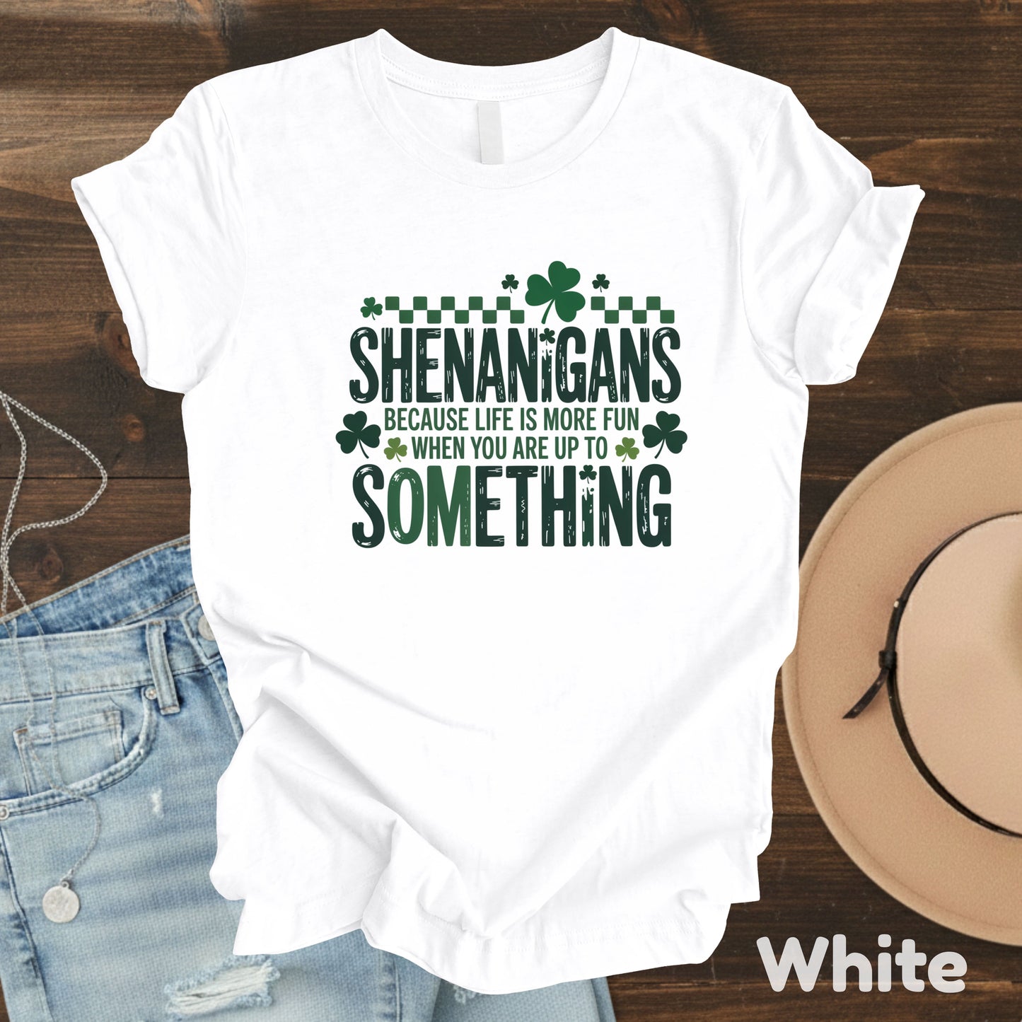St. Patrick’s Day Shirts Shenanigans Quote Shamrock Sweatshirt Saint Patrick Party Tees Irish Green Sweater For Men Women Kids