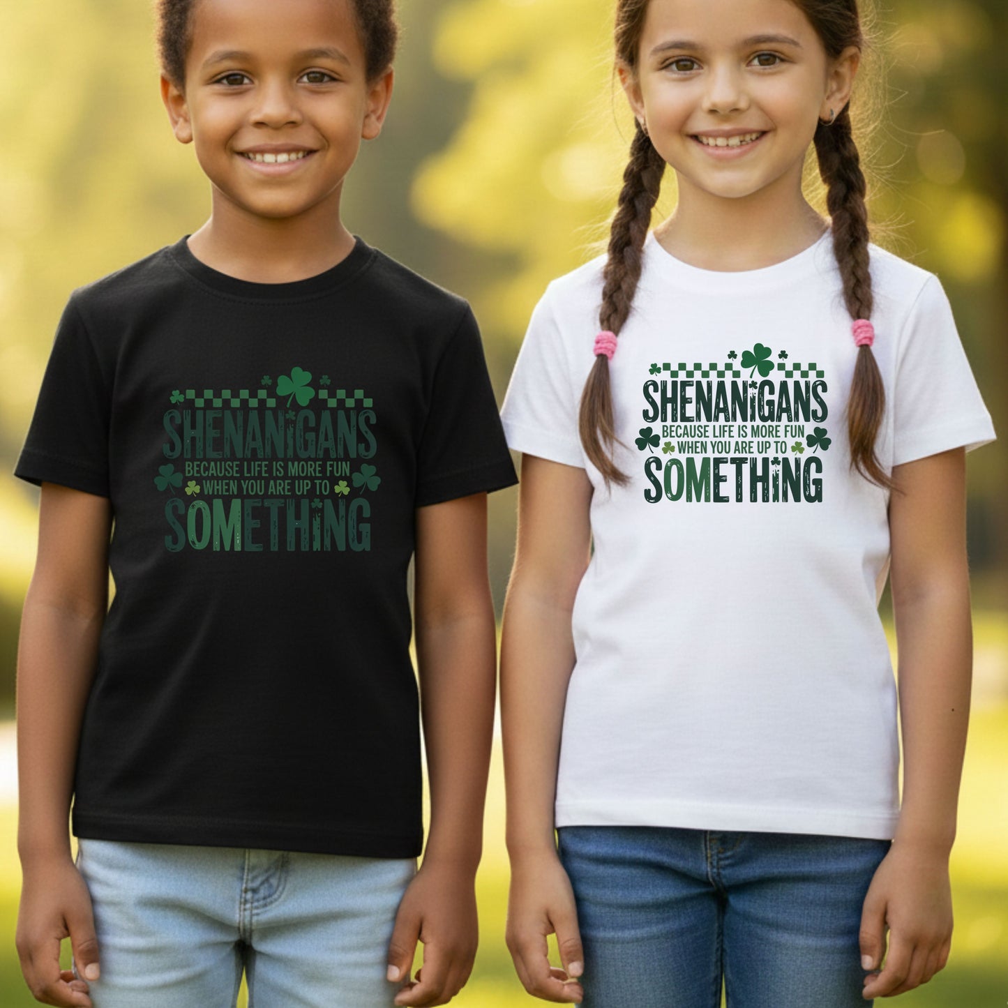 St. Patrick’s Day Shirts Shenanigans Quote Shamrock Sweatshirt Saint Patrick Party Tees Irish Green Sweater For Men Women Kids