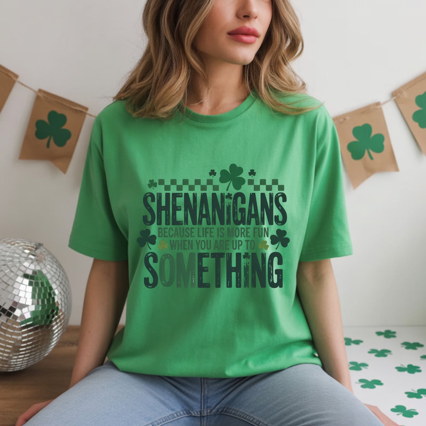 St. Patrick’s Day Shirts Shenanigans Quote Shamrock Sweatshirt Saint Patrick Party Tees Irish Green Sweater For Men Women Kids