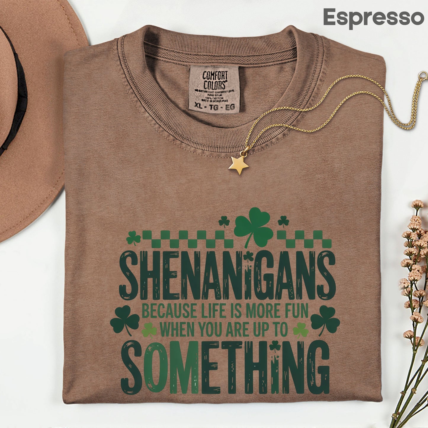St. Patrick’s Day Shirts Shenanigans Quote Shamrock Sweatshirt Saint Patrick Party Tees Irish Green Sweater For Men Women Kids