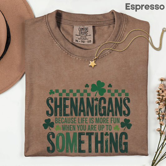 St. Patrick’s Day Shirts Shenanigans Quote Shamrock Sweatshirt Saint Patrick Party Tees Irish Green Sweater For Men Women Kids