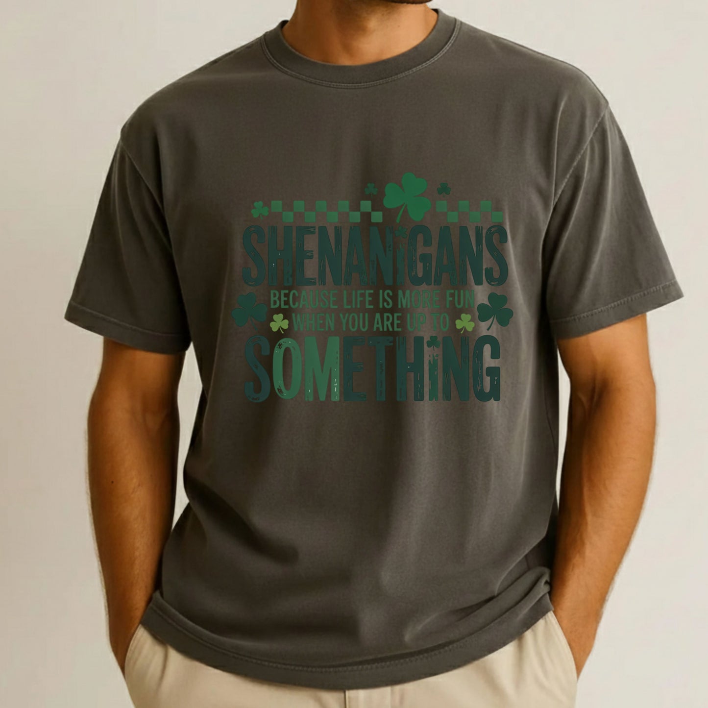 St. Patrick’s Day Shirts Shenanigans Quote Shamrock Sweatshirt Saint Patrick Party Tees Irish Green Sweater For Men Women Kids