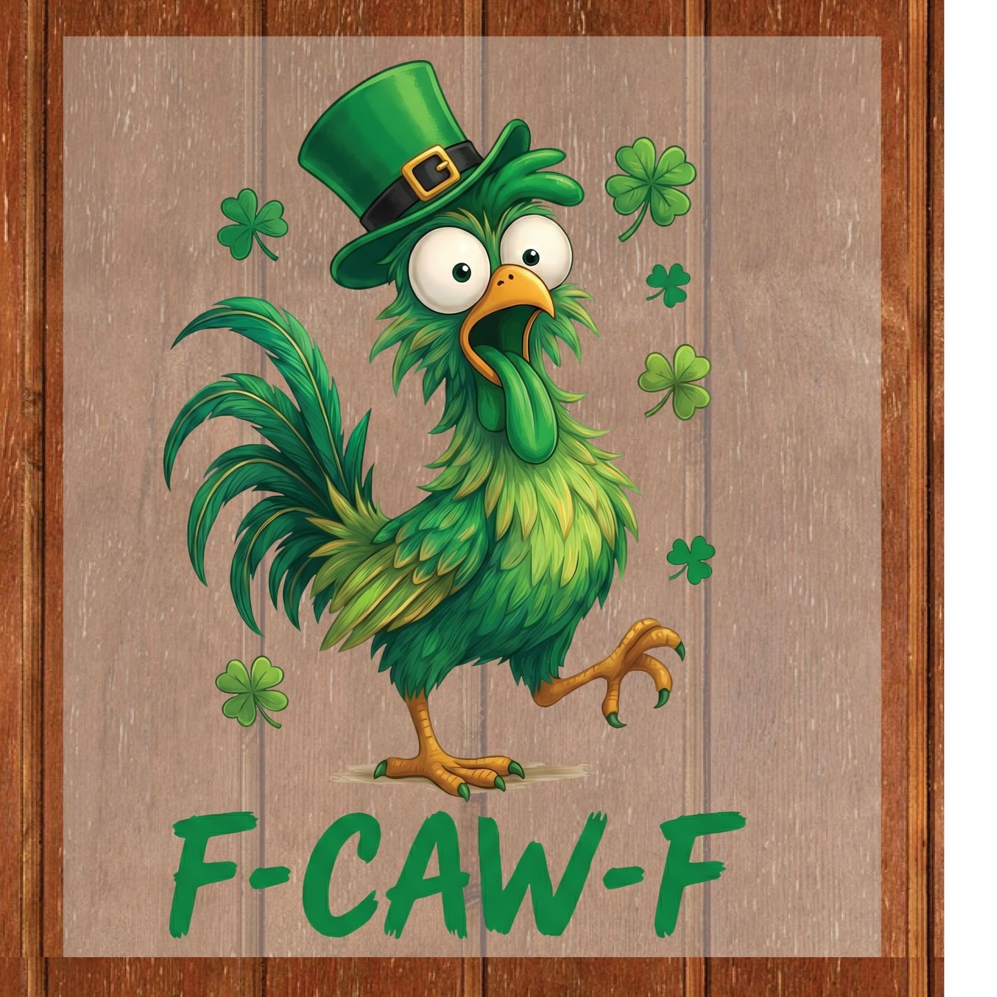 St Patrick’s DTF Transfer ready to Press Funny F-CAW-F Rooster Heat Transfer for Shirts Shamrock UV Sticker Prints Iron on Transfer