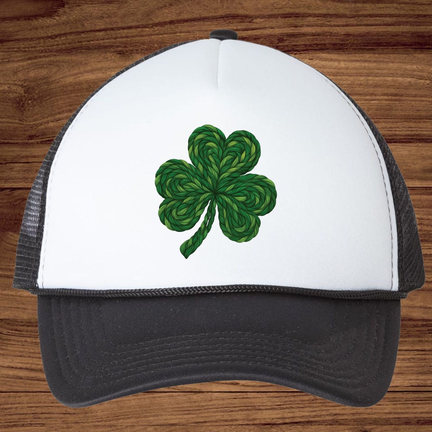 St. Patrick’s Shamrock DTF Transfer ready to Press Faux Crochet