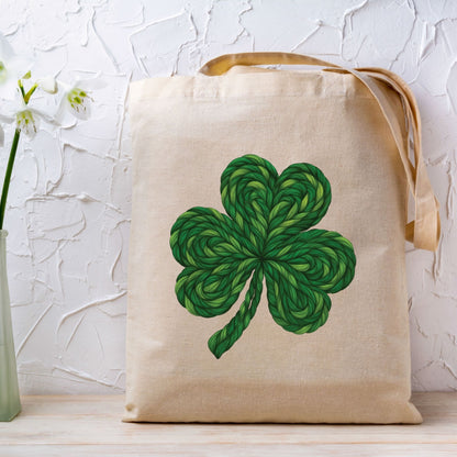 St. Patrick’s Shamrock DTF Transfer ready to Press Faux Crochet