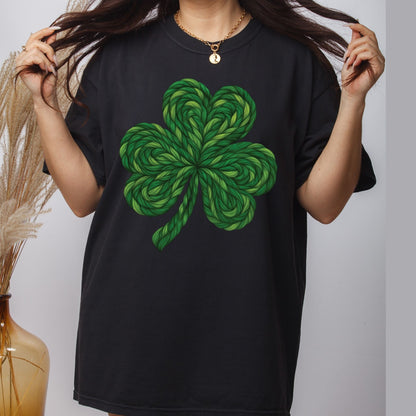 St. Patrick’s Shamrock DTF Transfer ready to Press Faux Crochet Heat Transfer for Shirts Irish UV Sticker Prints Iron on Transfer