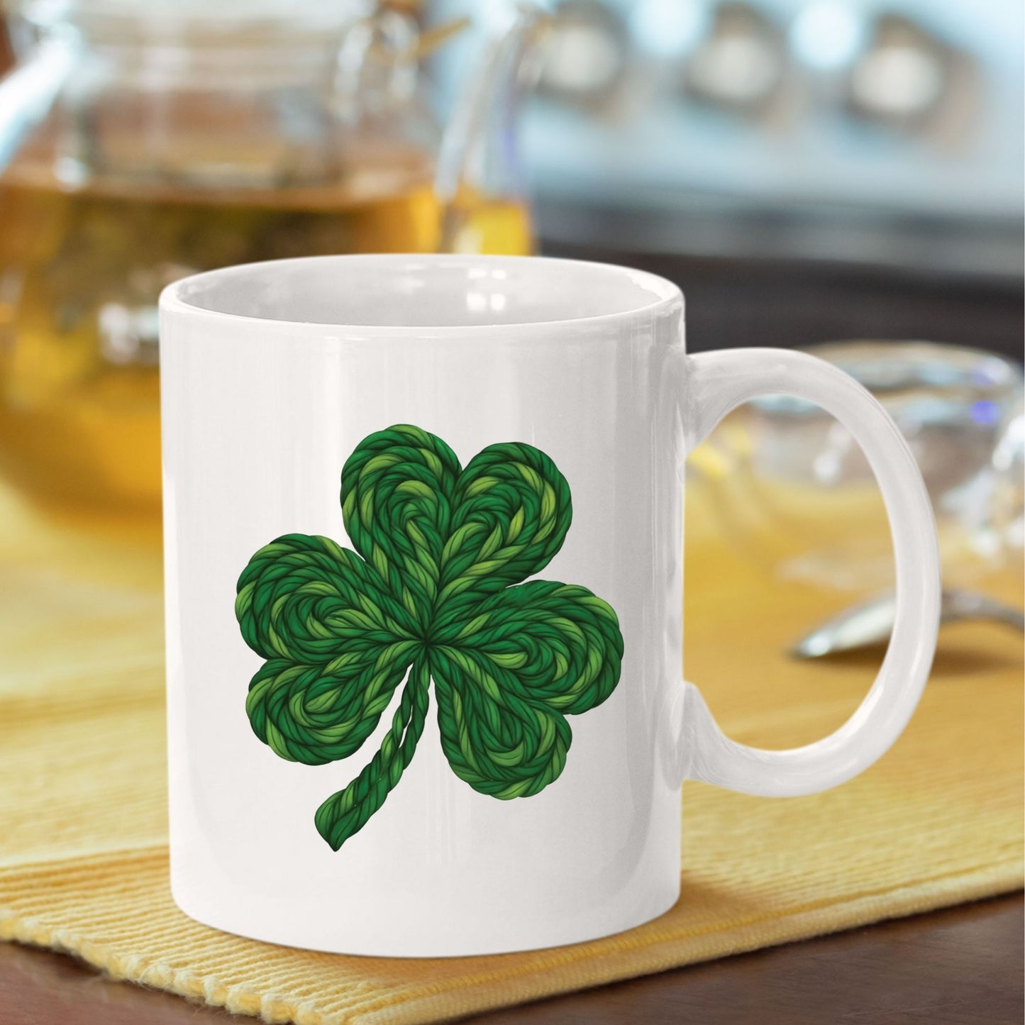 St. Patrick’s Shamrock DTF Transfer ready to Press Faux Crochet