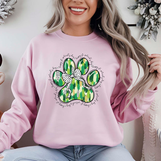 St Patricks Day Dog Paw DTF Transfer