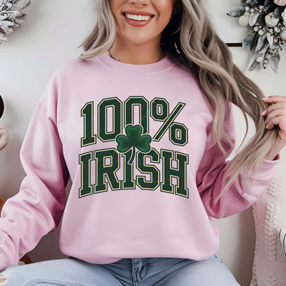 Retro St. Patrick's Day Shirt 100% Irish Sweatshirt