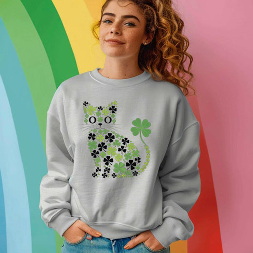 St Patrick's Day Sweatshirt Irish Cat Shamrock Shirts