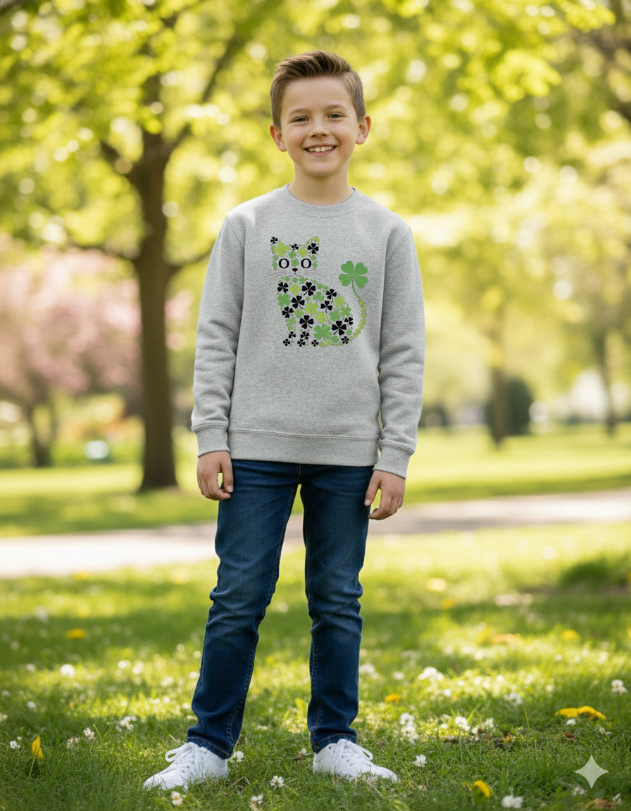 St Patrick's Day Sweatshirt Irish Cat Shamrock Shirts
