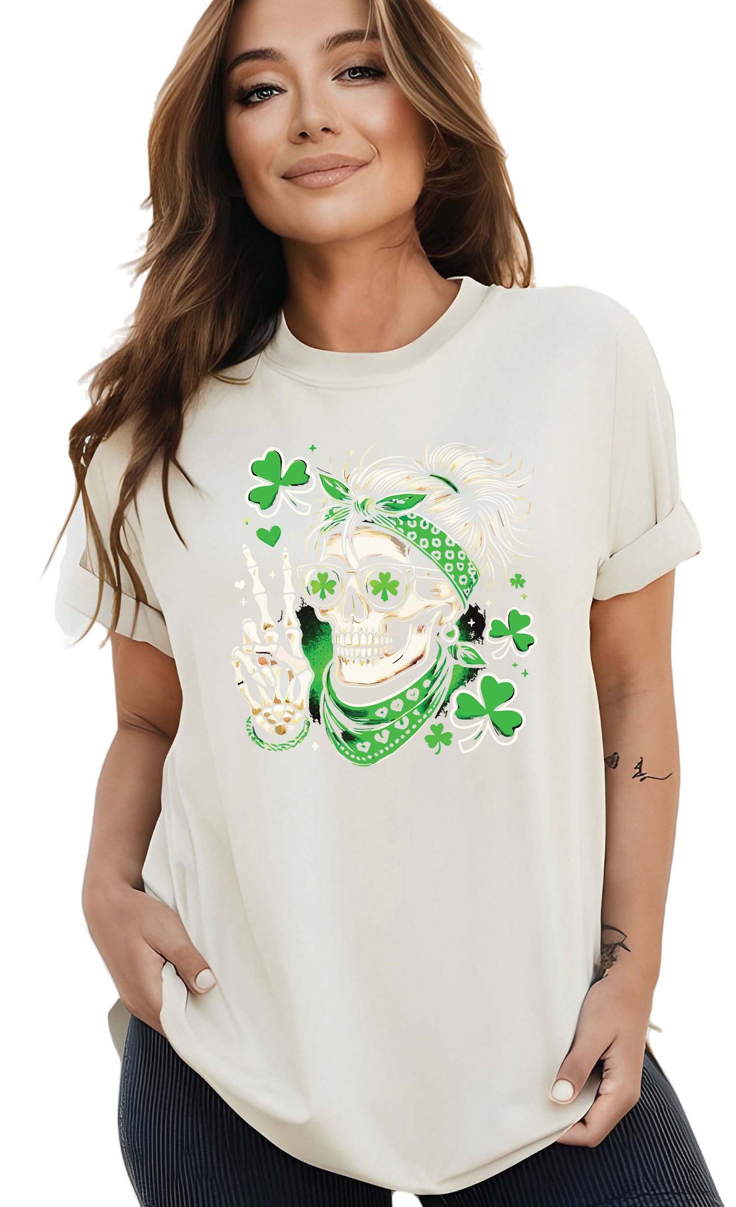 St Patrick's Day Sweatshirt Irish Skeleton Shamrock Shirts